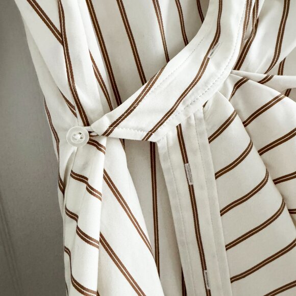 A.L.C "Madison" Striped Wrap Shirtdress, size 2 - Picture 7 of 9